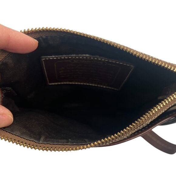 Coach Brown Canvas Monogram Logo Crossbody Purse Travel Bag - Picture 3 of 5